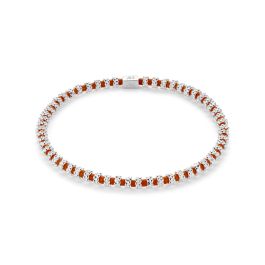 Annie Haak Daisy Chain Silver Bracelet - Orange