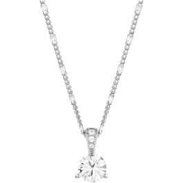 Swarovski Solitaire Pendant, White, Rhodium Plating