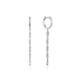 Ania Haie Glow Huggie Hoop Drop Earrings - Silver