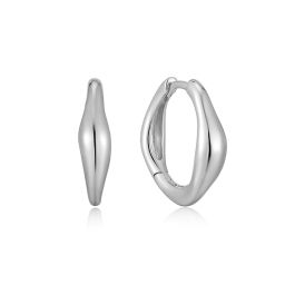 Ania Haie Wave Huggie Hoop Silver Earrings