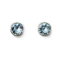 March Birthstone Earrings - Sterling Silver