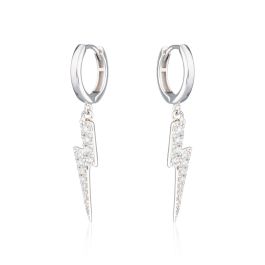 Scream Pretty Lightning Hoop Earrings - Silver
