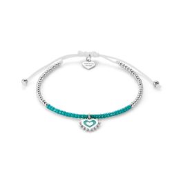 Annie Haak Enamel Heart Silver Friendship Bracelet - Turquoise