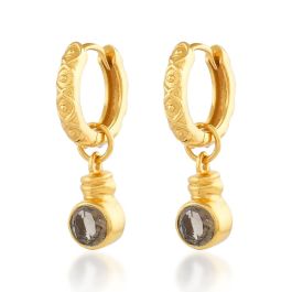 Shyla Estelle Huggie Hoop Gold Earrings - Smoky