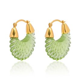 Shyla Ettienne Gold Earrings - Green