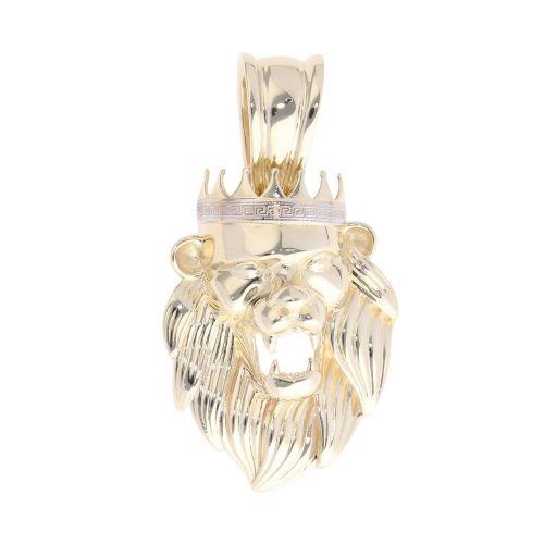 14ct Yellow And White Gold Lion Pendant