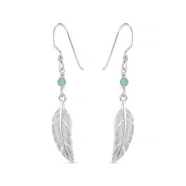 Annie Haak Feather Gem Silver Earrings - Turquoise