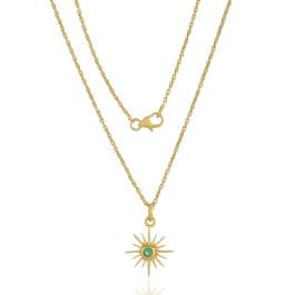 Shyla Felicity Full Sun Gold Necklace - Emerald Green