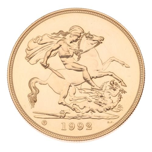 1992 Elizabeth II Quintuple 5 Pound Coin