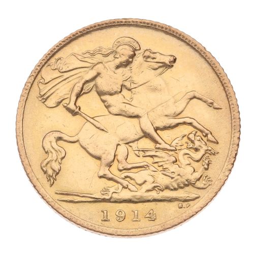 1914 George V Half Sovereign Coin