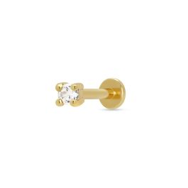 Scream Pretty Clear Stone Single Flat Back Earring - Gold