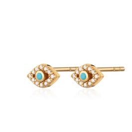 Scream Pretty Evil Eye Stud Earrings - Gold