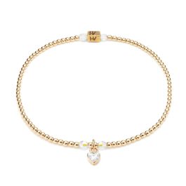 Annie Haak Blissful Crystal Heart Gold Charm Bracelet