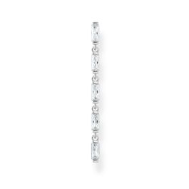 Thomas Sabo Single Earring - White Baguette Stone Drop in Silver