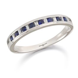 Brown & Newirth Sapphire & Diamond Half Eternity Ring