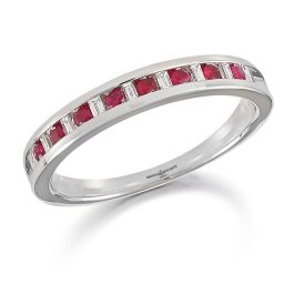 Brown & Newirth Ruby and Diamond Half Eternity Ring