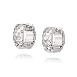 Daisy Aurora Huggie Hoop Earrings - Silver