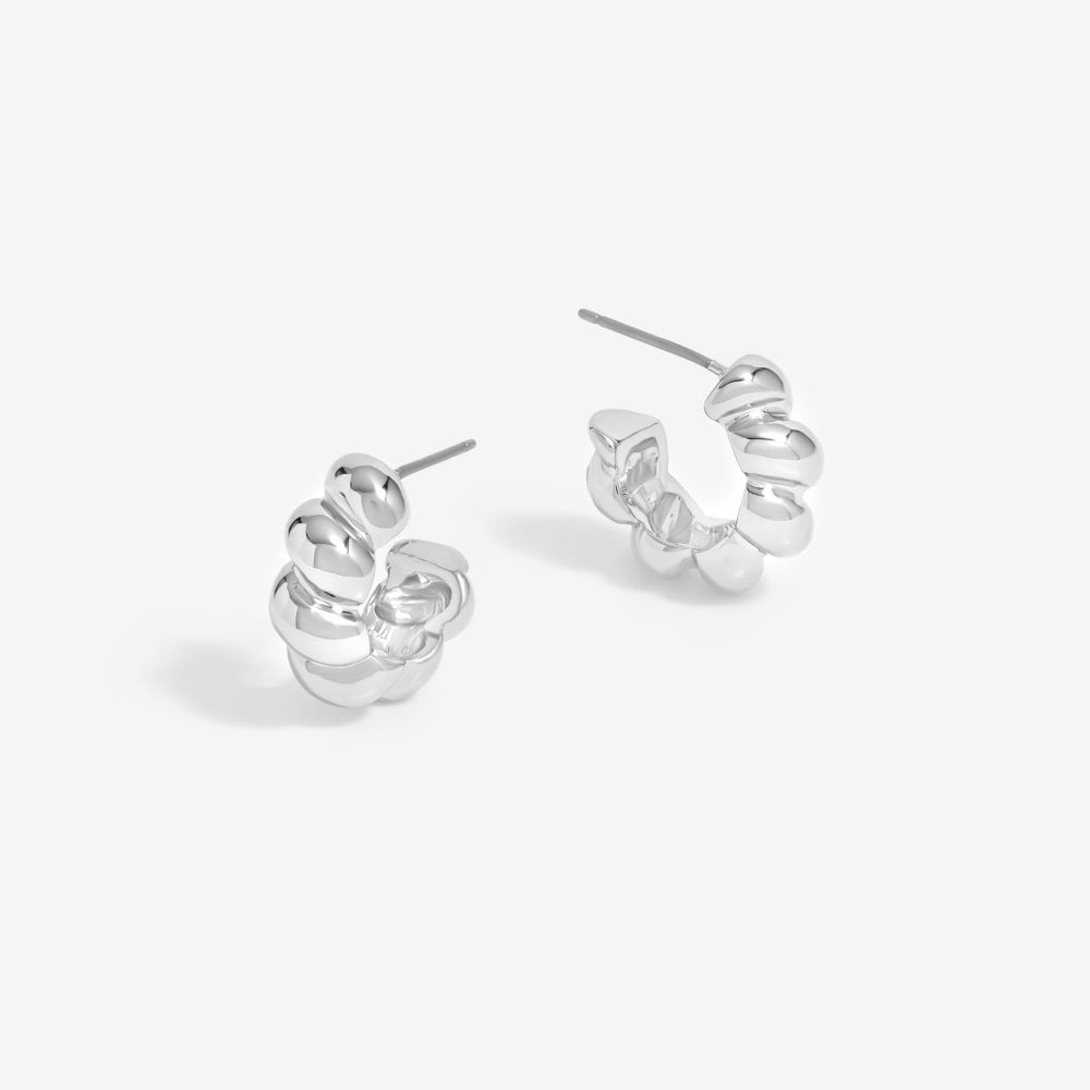 Inicio Silver Plated Twisted Polished Hoops - Gift Pouch