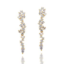 Ivory & Co Islington Gold Crystal Cluster Earrings