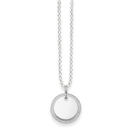 Thomas Sabo Silver Pave Disc Necklace