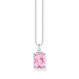 Thomas Sabo Pink Octagon Cut and White Zirconia Pendant