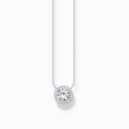 Thomas Sabo Halo Pendant Necklace - Silver with White Zirconia