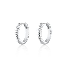 Scream Pretty Large Twist Huggie Hoop Earrings - Silver