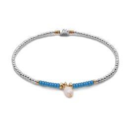 Annie Haak Maisie Mixed Metal Pearl Bracelet - Royal Blue