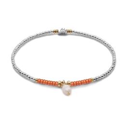Annie Haak Maisie Mixed Metal Pearl Bracelet - Terracotta