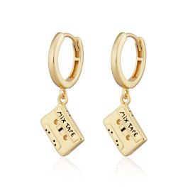 Scream Pretty Mix Tape Drop Earrings - Gold
