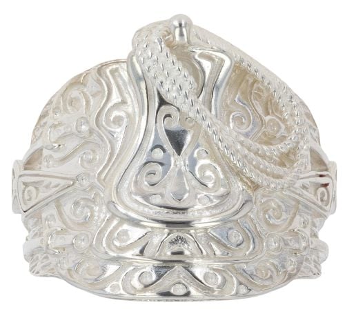 Silver Patterned Saddle Ring By Icesia