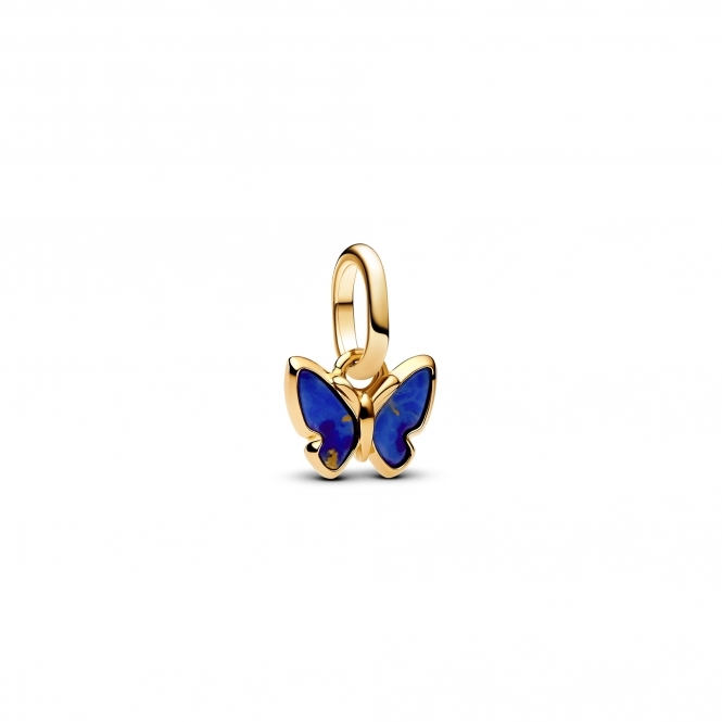 Pandora 14k Gold-Plated Blue Butterfly Mini Dangle Charm
