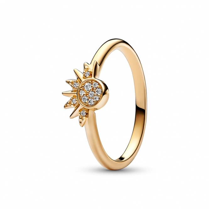 Pandora 14k Gold-Plated Celestial Sparkling Sun Ring