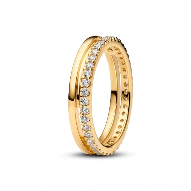 Pandora 14k Gold-Plated Double Band Ring