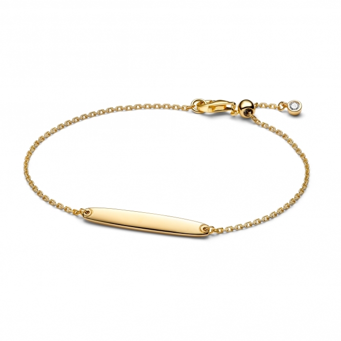 Pandora 14k Gold-Plated Engravable Bar Chain Bracelet