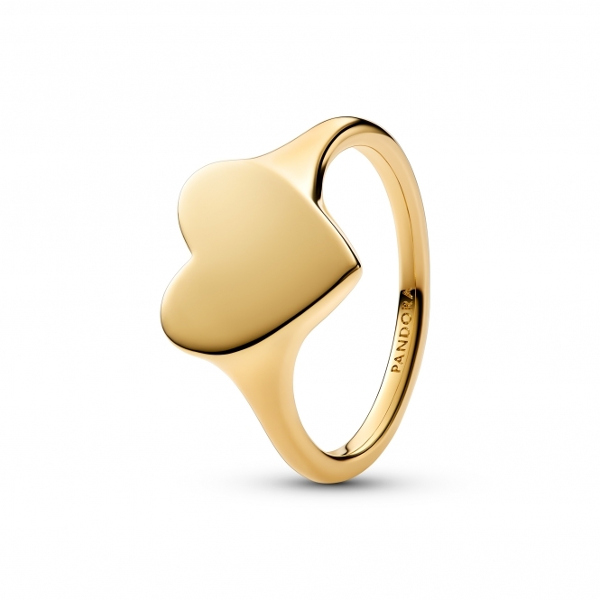 Pandora 14k Gold-Plated Engravable Heart Ring