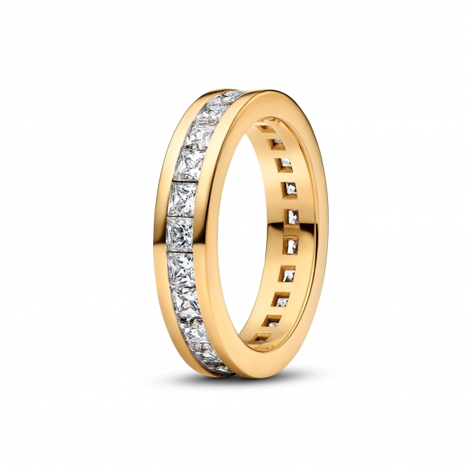 Pandora 14k Gold-Plated Eternity Channel Ring