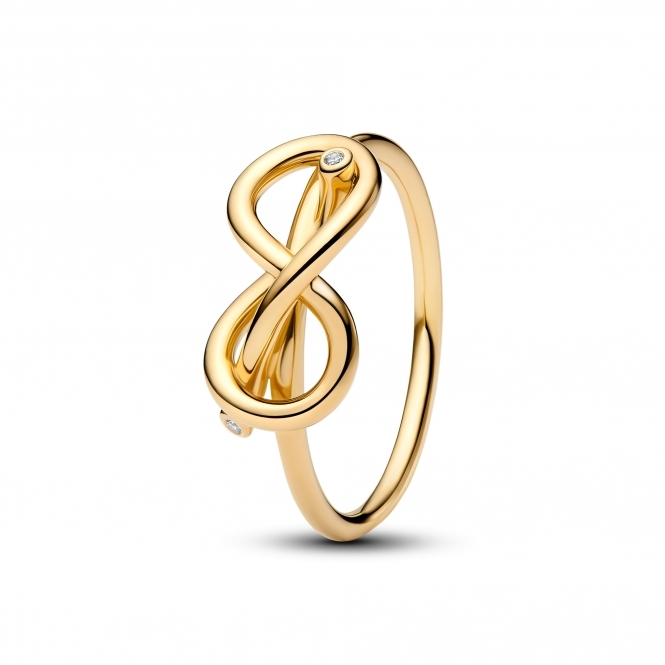 Pandora 14k Gold-Plated Knotted Infinity Ring