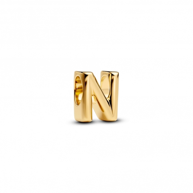 Pandora 14k Gold-Plated Letter N Alphabet Charm