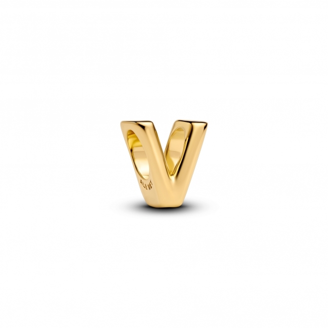 Pandora 14k Gold-Plated Letter V Alphabet Charm