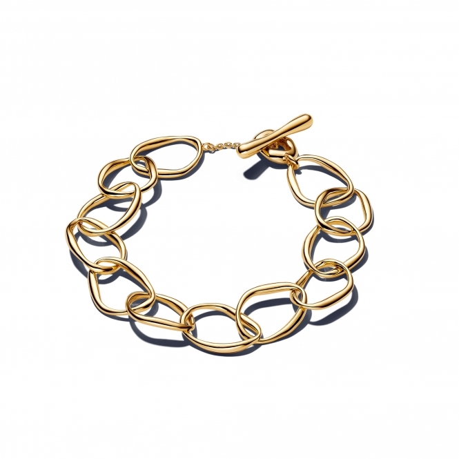 Pandora 14k Gold-Plated Organically Shaped Link Bracelet