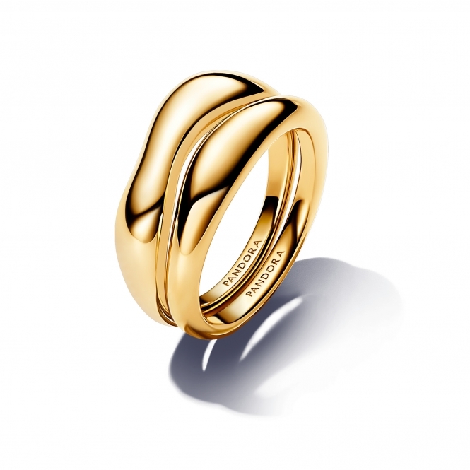 Pandora 14k Gold-Plated Organically Shaped Stacking Rings