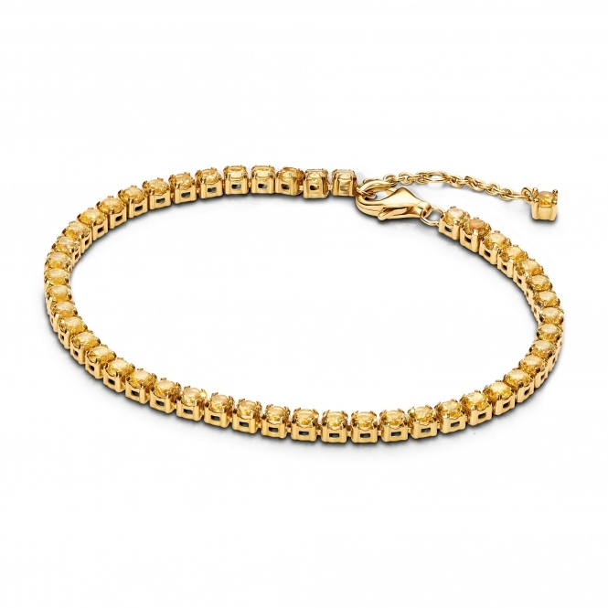 Pandora 14k Gold-Plated Sparkling Yellow Tennis Bracelet