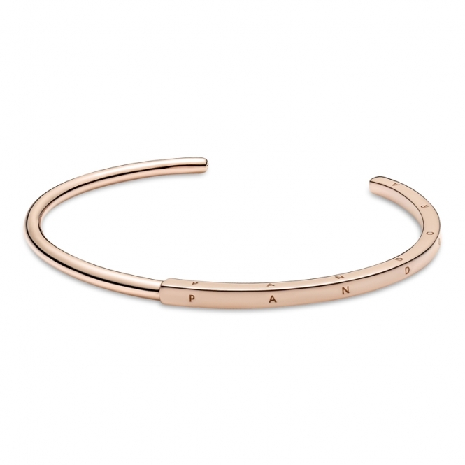 Pandora 14k Rose Gold-Plated Signature I-D Bangle 589493C00