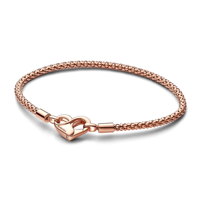 Pandora Moments 14k Rose Gold-Plated Studded Chain Bracelet