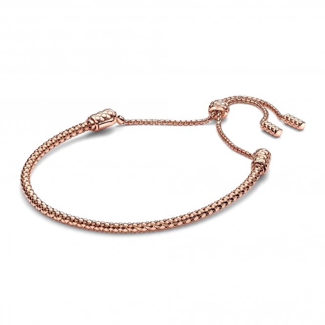Pandora Rose Gold-Plated Studded Chain Slider Bracelet