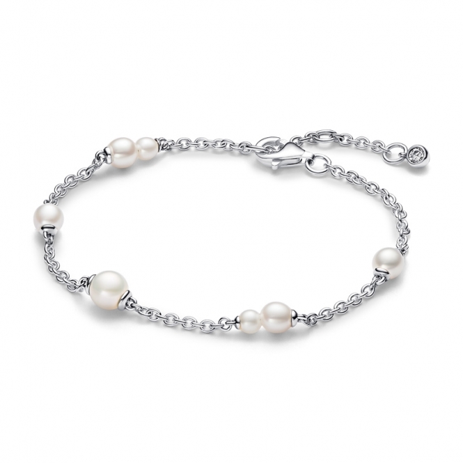 Pandora Treated Freshwater Cultured Pearl Station Chain Bracelet