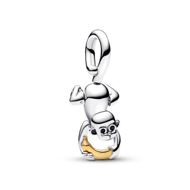 Pandora Two-tone Movable Monkey Dangle Charm