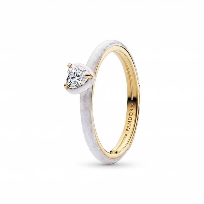 Pandora White Chakra Heart Ring