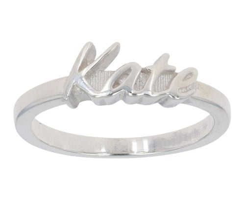 Silver Personalised Script Polished Ring